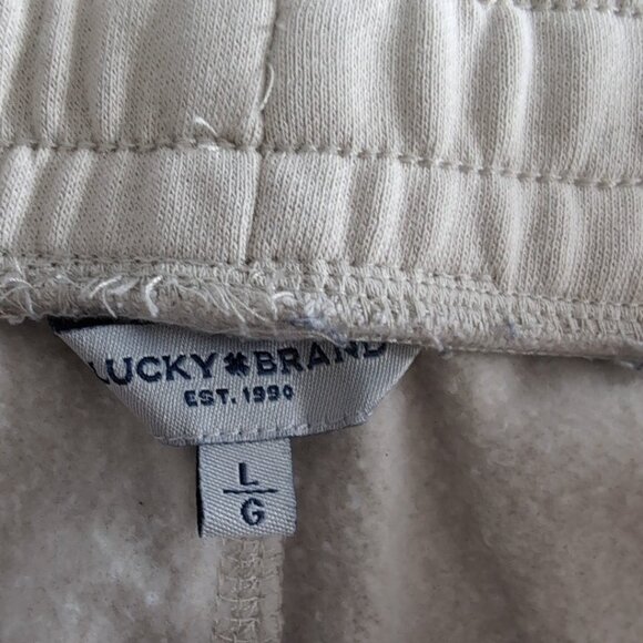 2-PACK Lucky Brand Women's Blue/Beige Sweatpants Midweight Comfy Lounge, Large - Picture 8 of 13